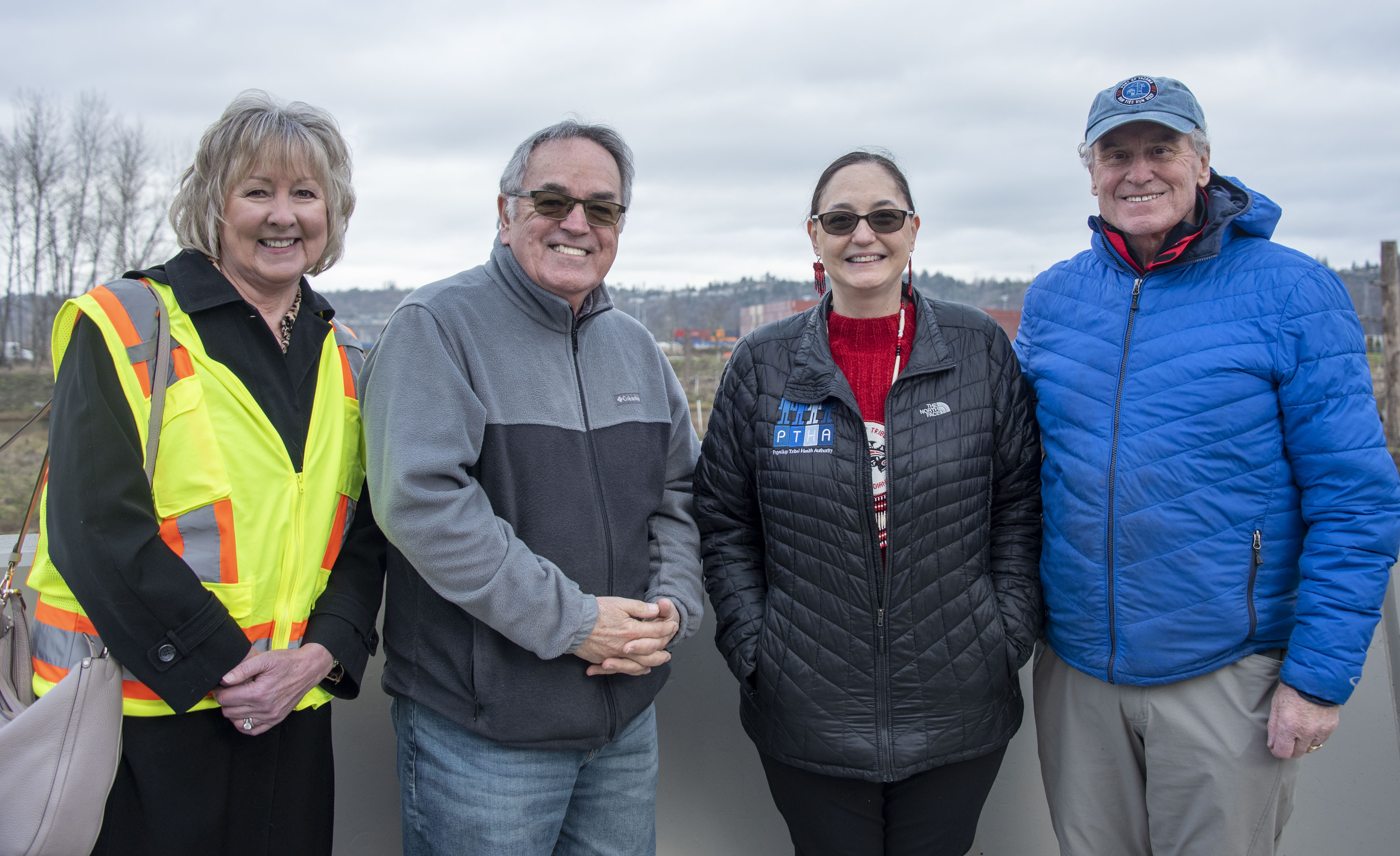 Commissioners Keller, Marzano and McCarthy with Puyalup Tribe of Indians Council Member Annette Bryan.