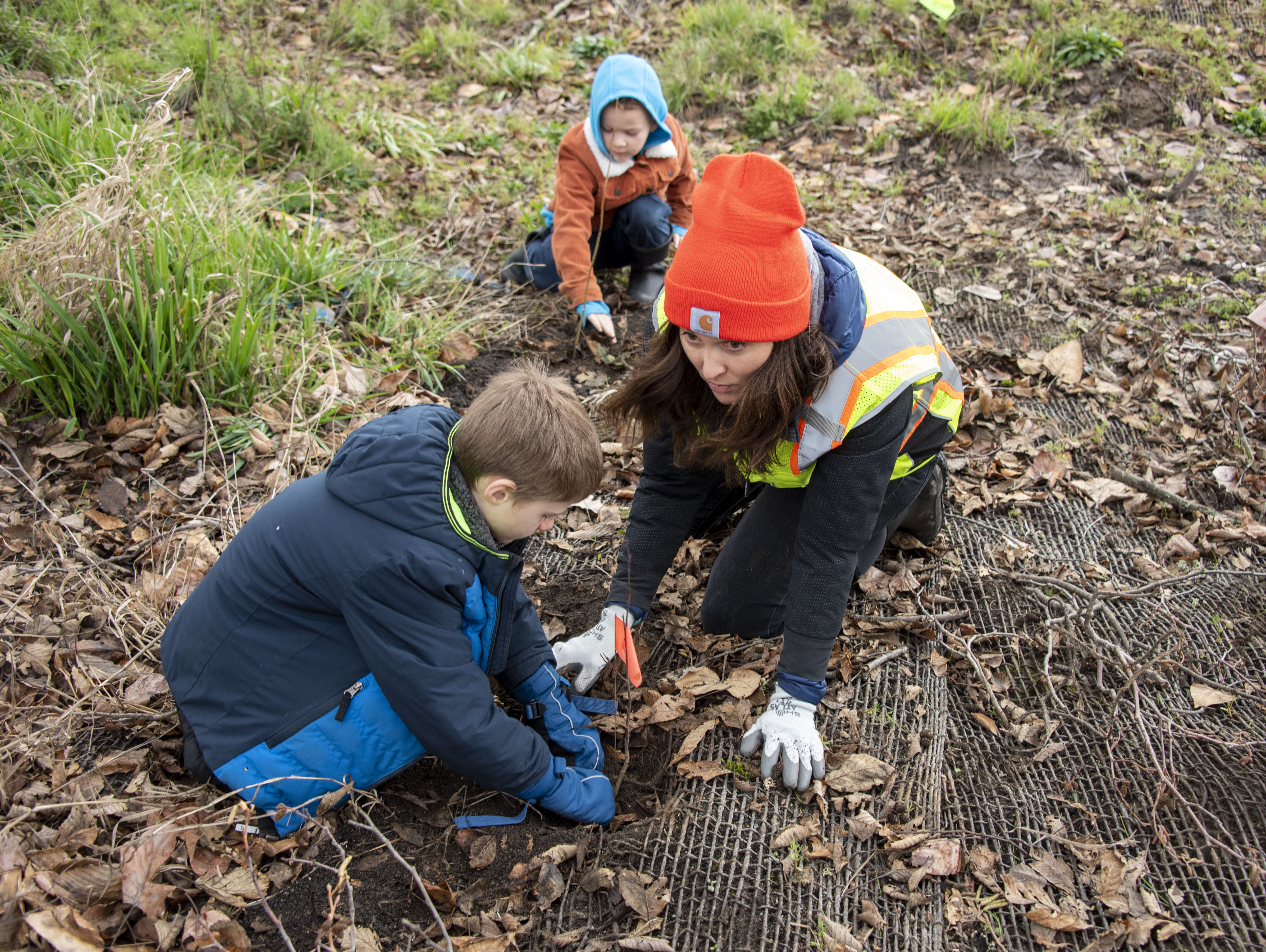Tree planting event at Wapato Creek.