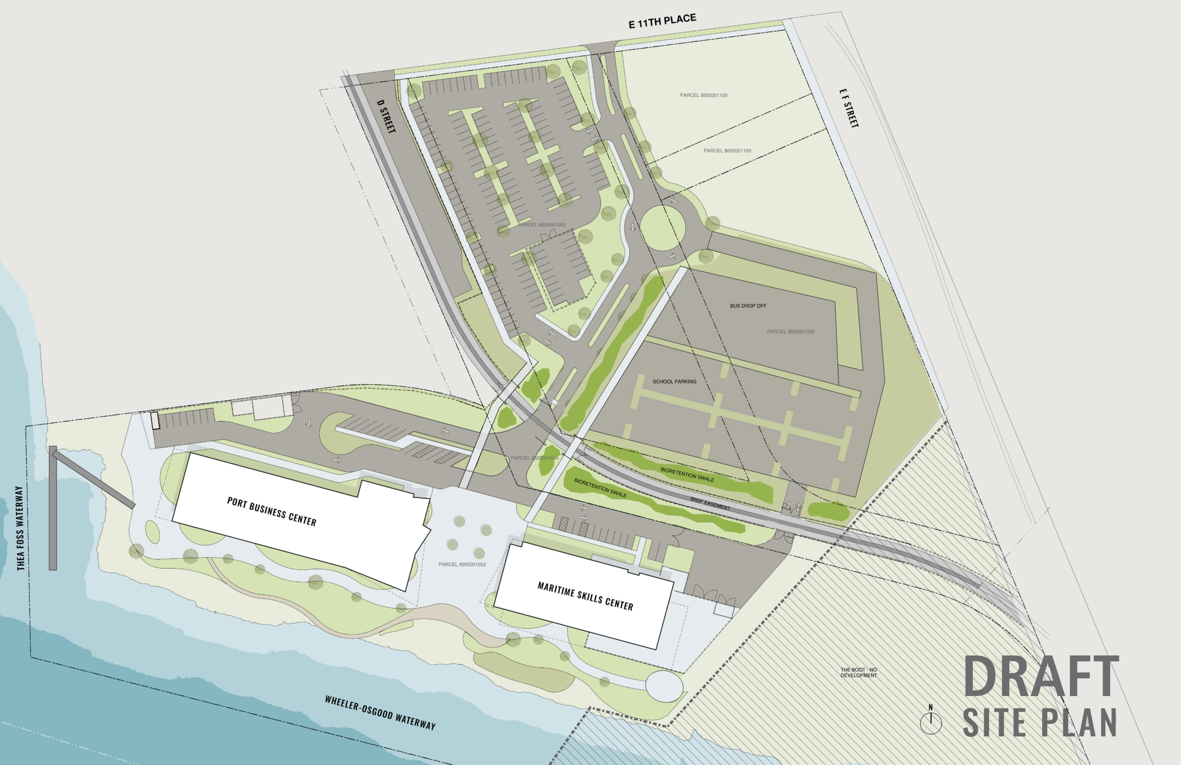 Draft site plan for the Port Maritime Center