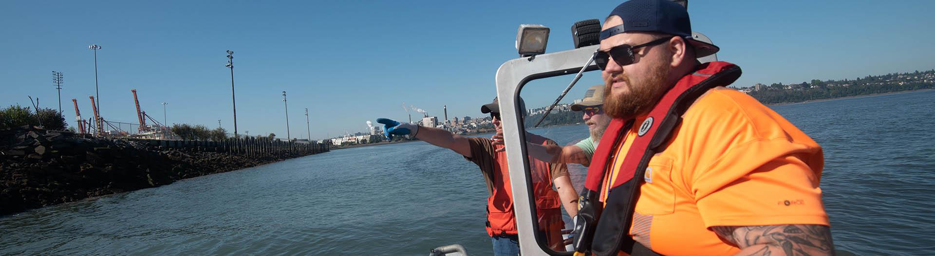 Outfall inspection from the water side