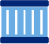 Blue icon of a storage container